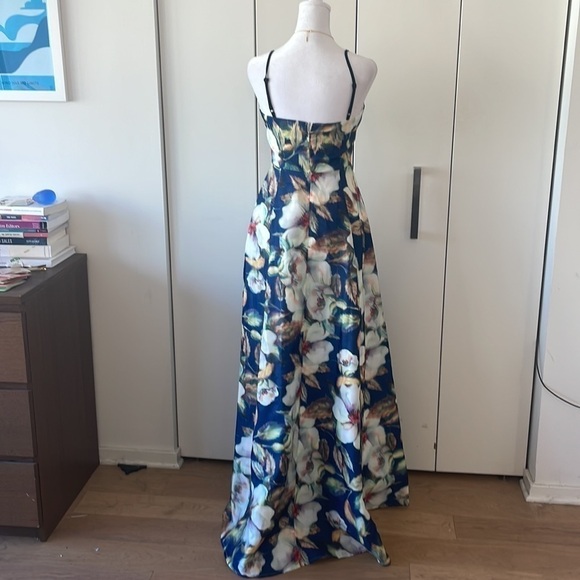 L’ATISTE BY AMY Floral Formal Long Chiffon Flower Spaghetti Strap Dress 👗 - Picture 6 of 9